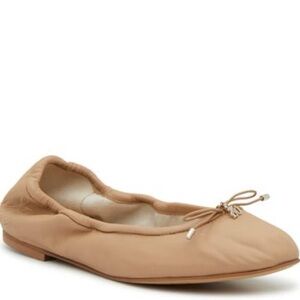 Sam Elderman tan Felicia leather ballet flats